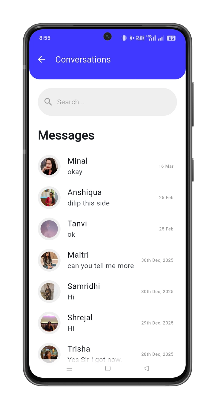 Myndmates Chat Screen